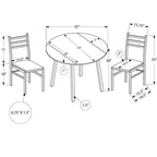 Ensemble de salle à manger vintage 3 pièces Okak avec table et chaises rembourrées pour salle à manger, restaurant, ensemble dinette rond moderne avec rallonge à rabats