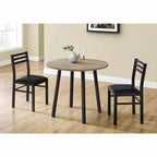 Ensemble de salle à manger vintage 3 pièces Okak avec table et chaises rembourrées pour salle à manger, restaurant, ensemble dinette rond moderne avec rallonge à rabats