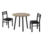 Ensemble de salle à manger vintage 3 pièces Okak avec table et chaises rembourrées pour salle à manger, restaurant, ensemble dinette rond moderne avec rallonge à rabats