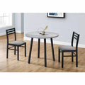 Okak 3-Piece Vintage Dining Table Set & Upholstered Chairs for Dining Room,Restaurant,Modern Round Dinette Set with Drop Leaf Design