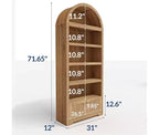 Meuble de rangement autoportant à 6 niveaux avec tiroir et étagères ouvertes, bibliothèque moderne blanche pour le salon, 180 cm de haut