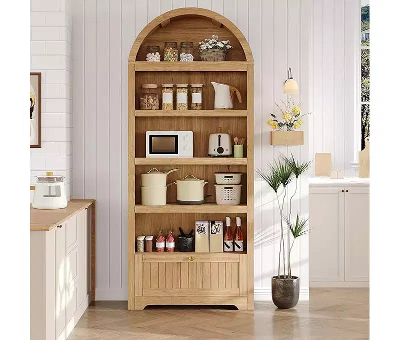 Meuble de rangement autoportant à 6 niveaux avec tiroir et étagères ouvertes, bibliothèque moderne blanche pour le salon, 180 cm de haut