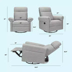 Fauteuil inclinable et planeur pivotant avec appui-tête et accoudoirs réglables