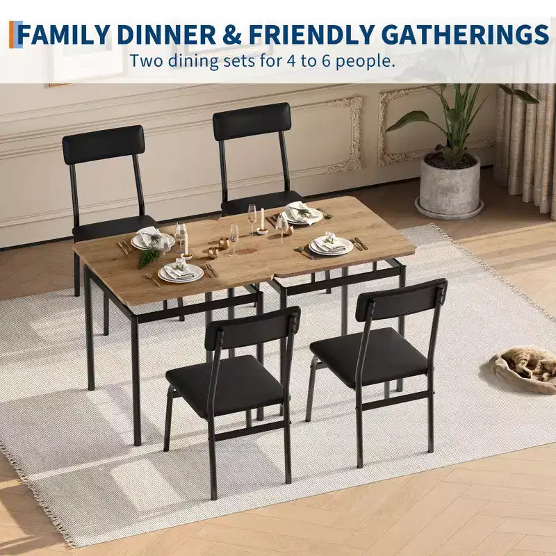Ensemble de table à manger industrielle pour 2 personnes, table de cuisine en bois, ensemble de meubles de coin repas style ferme, pour salle à manger, appartement, studio