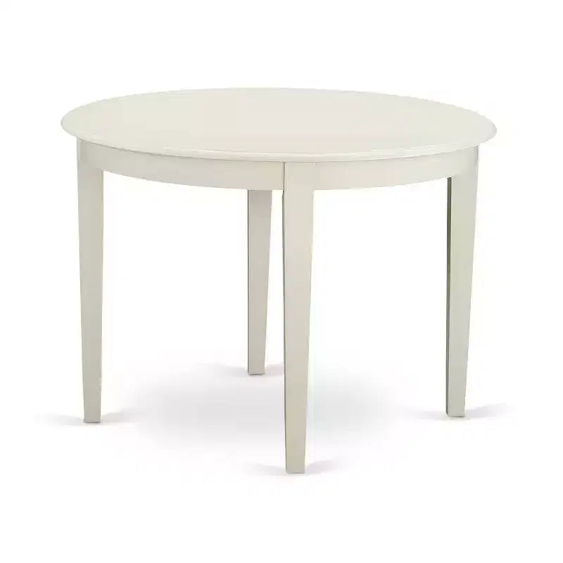 Ensemble de salle à manger 3 pièces – Table de cuisine et 2 chaises – Petite table ronde – Blanc lin et bleu bébé
