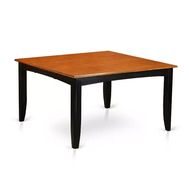 HomeStock Table à manger 9 pièces en bois massif à plateau carré noir avec 8 chaises