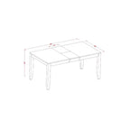 Ensemble de salle à manger 6 pièces – Table rectangulaire et 4 chaises avec banc – Fini cappuccino – Table de 54/66