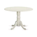Ensemble de salle à manger 3 pièces, dessus en bois massif blanc, rond, rembourré, peut accueillir 4 personnes