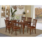 Ensemble de salle à manger rectangulaire 7 pièces Table de 60 pouces avec 6 chaises de cuisine en bois