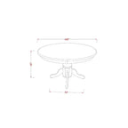 Ensemble Table à Manger Ronde 3 pièces - Table de 42 pouces et 2 Chaises Parsons - Pieds Blanc Lin - Tissu Beige Clair