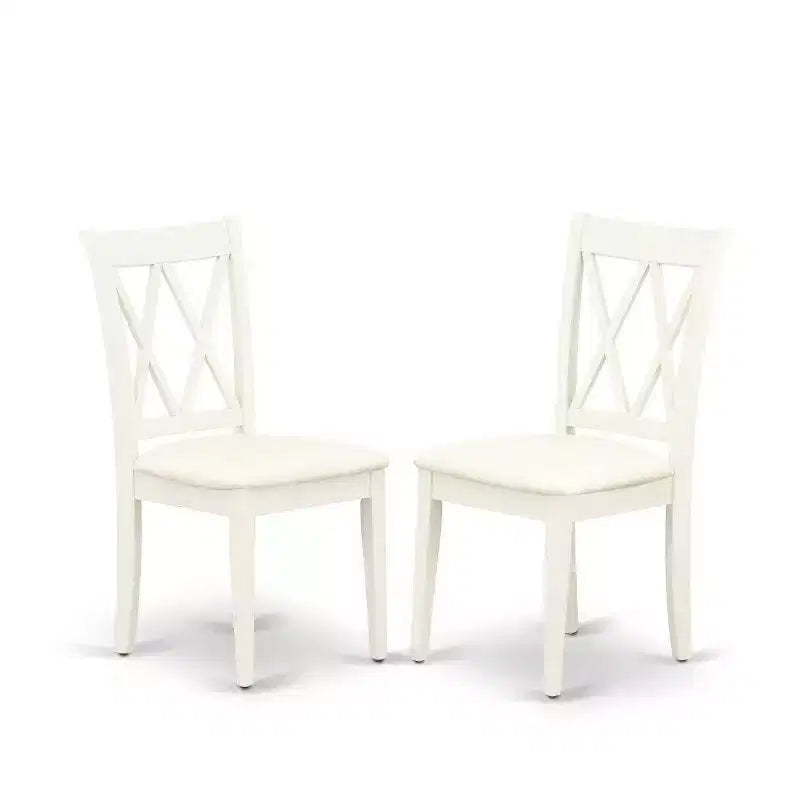 Ensemble de salle à manger 5 pièces - Table rectangulaire et 4 chaises de cuisine - Fini blanc lin - Ensemble de salle à manger moderne