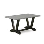 Table à manger 5 pièces rectangulaire avec plateau en bois massif finition chêne naturel et 4 chaises Parsons avec