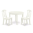 Round Dining Table Set 3pc 42 Inch Table & Chair Set - Modern Kitchen Table