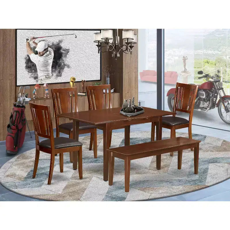 Ensemble moderne de dinette - Table avec rallonge et chaises de cuisine - Meubles de salle à manger pour petits espaces