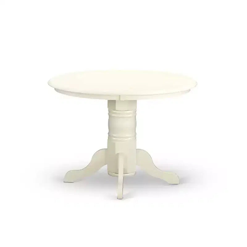 Ensemble de dînette ronde 3 pièces - Table de 42 po et 2 chaises Parson - Cuir synthétique rose flamant - Élégance éclectique