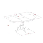 Salle à manger 7 pièces Table ovale avec rallonge et 6 chaises - Cuir PU blanc - Style toscan