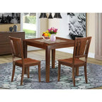 Ensemble Table de Salle à Manger Rustique - Table Carrée et 2 Chaises - Bois Massif, Motif Floral - Repas Convivial en Cuisine