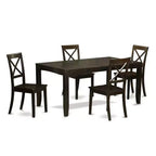 HomeStock 5-Pc Cappuccino Solid Wood Top - Dining Room Set - Seats 4