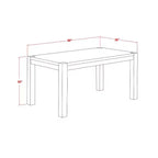Table de salle à manger HomeStock 7 pièces avec plateau en bois massif finition sablée noire et 6 chaises