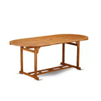 Table à manger 9 pièces en bois massif HomeStock finition chêne naturel avec 8 chaises