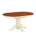 7-Piece Oval Buttermilk & Cherry Finish Solid Wood Top Dining Table with 6-Chairs with