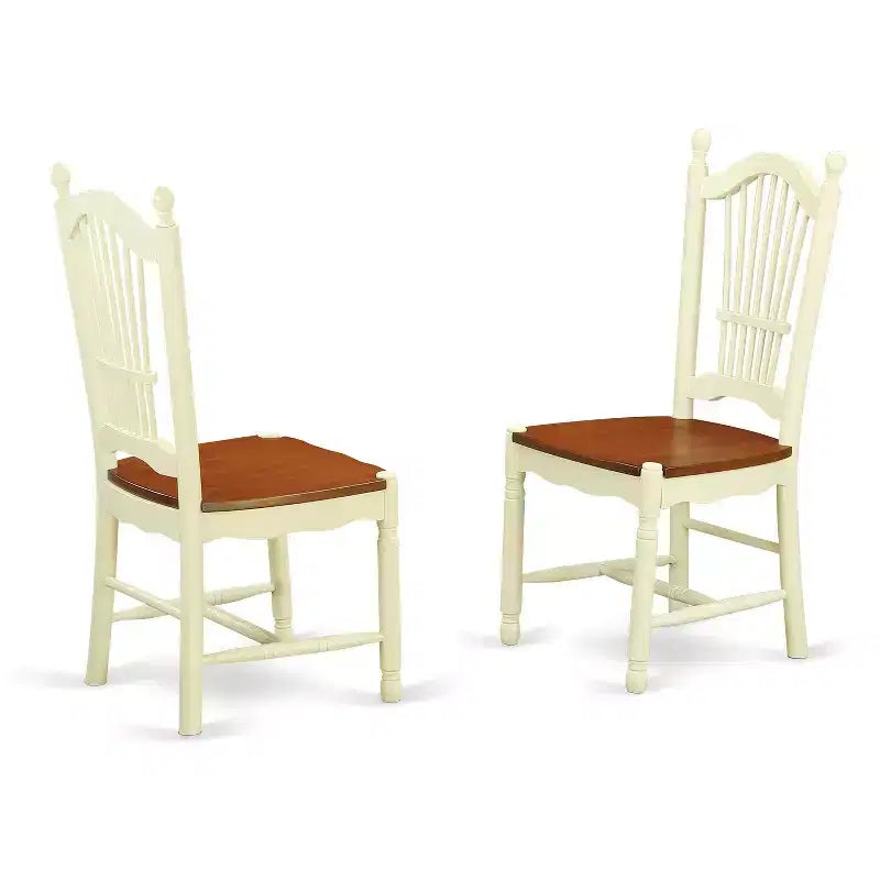 Table de salle à manger ovale 7 pièces avec plateau en bois massif finition cerisier et 6 chaises avec