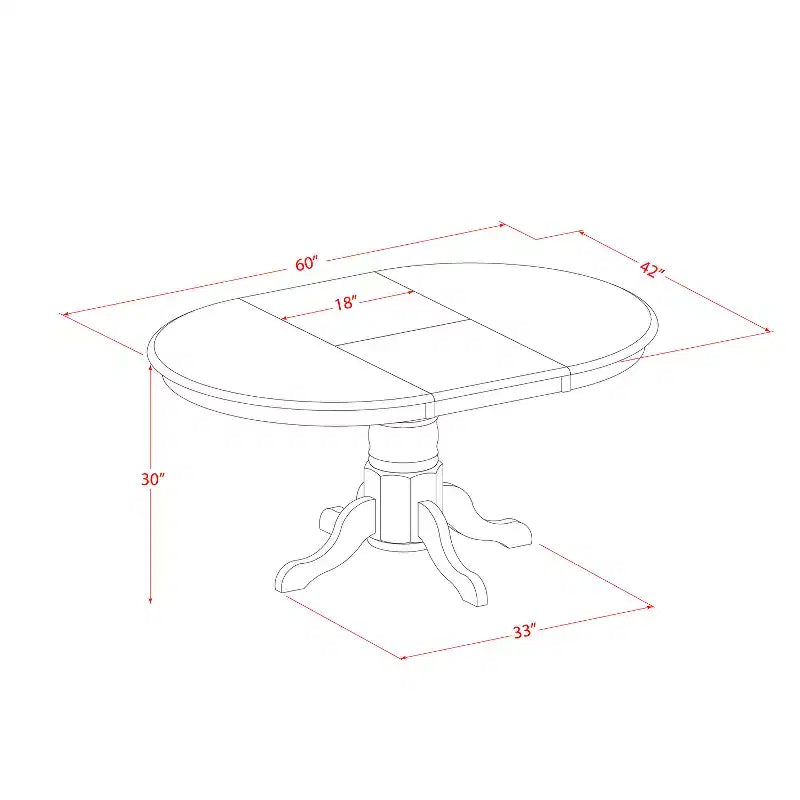 Table de salle à manger ovale 7 pièces avec plateau en bois massif finition cerisier et 6 chaises avec