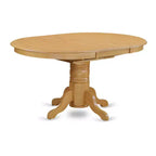 HomeStock 5-Pc Oval Natural Oak Finish Solid Wood Top Dining table with 4 Linen Fabric Seat Chairs with Slat Back, Seats 4