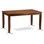 HomeStock Ensemble de 7 pièces Table à manger rectangulaire en bois massif finition acajou avec 6 chaises