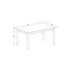 HomeStock Ensemble de 7 pièces Table à manger rectangulaire en bois massif finition acajou avec 6 chaises