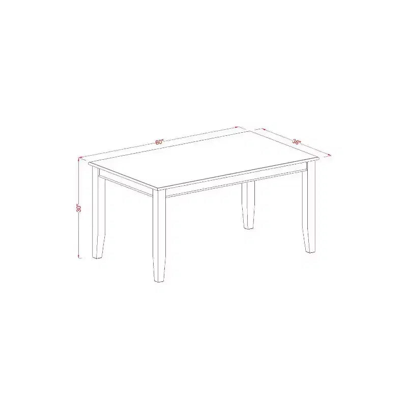 HomeStock Ensemble de 7 pièces Table à manger rectangulaire en bois massif finition acajou avec 6 chaises