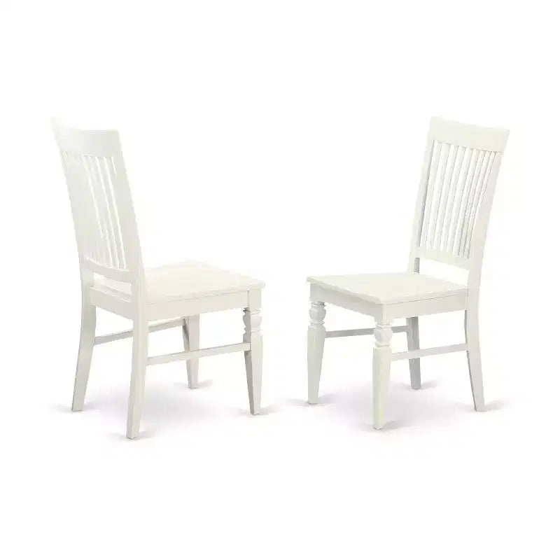 Ensemble Table et Chaises de Cuisine Compact - Salle à Manger 3 Pièces - Table Carrée 91 cm - Finition Blanc Lin