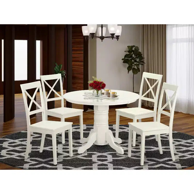Ensemble de salle à manger victorien - Table ronde et 4 chaises - Ensemble de salle à manger/coin repas