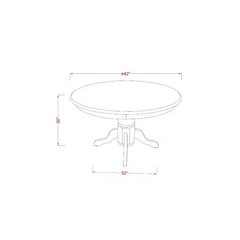 Ensemble de salle à manger victorien - Table ronde et 4 chaises - Ensemble de salle à manger/coin repas