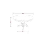 Ensemble de salle à manger victorien - Table ronde et 4 chaises - Ensemble de salle à manger/coin repas