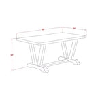 Table à manger 3 pièces HomeStock avec plateau en bois massif finition jacobéenne vieillie et 2 bancs