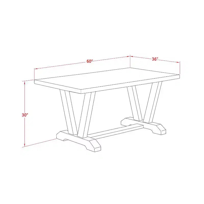 Table à manger 3 pièces HomeStock avec plateau en bois massif finition jacobéenne vieillie et 2 bancs