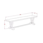 Table à manger 3 pièces HomeStock avec plateau en bois massif finition jacobéenne vieillie et 2 bancs