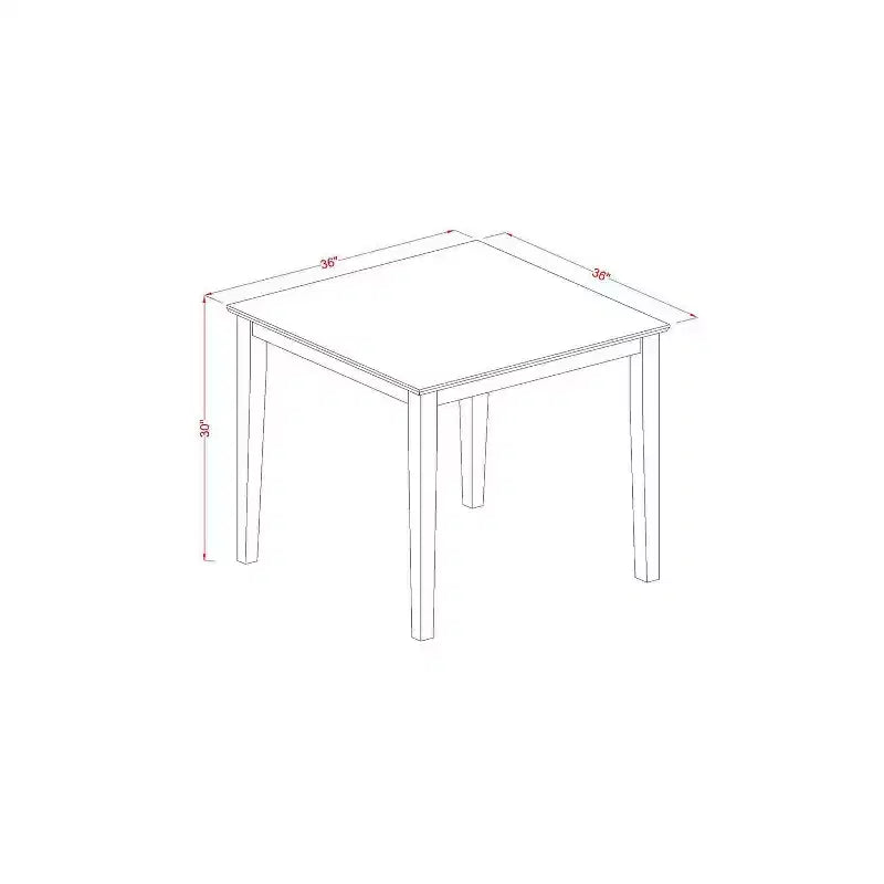 Ensemble de table à manger HomeStock 3 pièces en bois massif finition acajou – 2 places