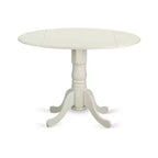 Round Kitchen Table Set - 5 Piece Dinette Table & Chairs - Linen White Finish - Small Space Dining