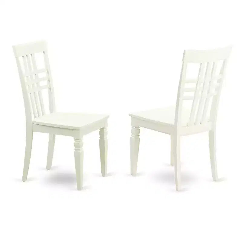 Ensemble de table de cuisine ronde - Table et chaises 5 pièces - Fini blanc lin - Salle à manger pour petits espaces