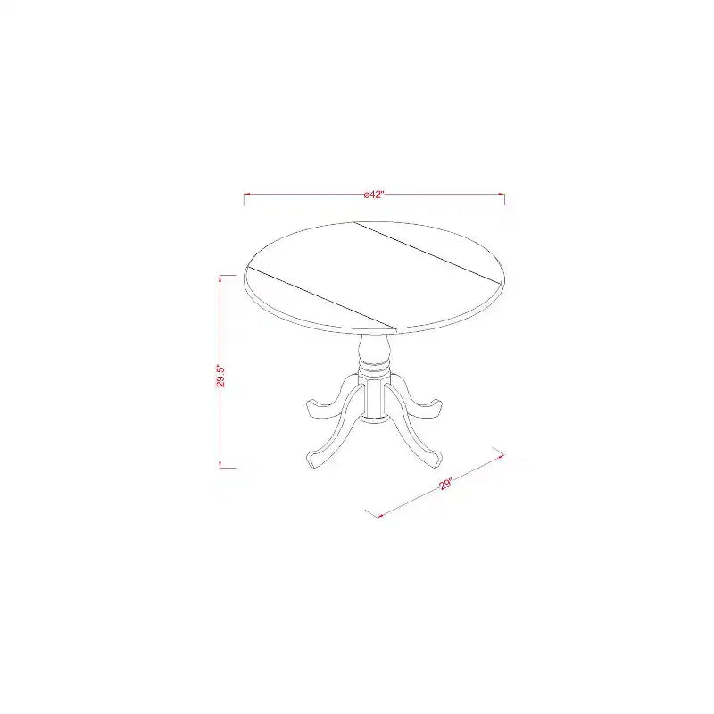 Ensemble de table de cuisine ronde - Table et chaises 5 pièces - Fini blanc lin - Salle à manger pour petits espaces