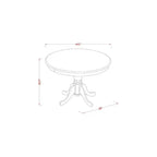 Ensemble de salle à manger rond 5 pièces - Table 42 pouces et 4 chaises Parsons - Similicuir marron - Style médiéval