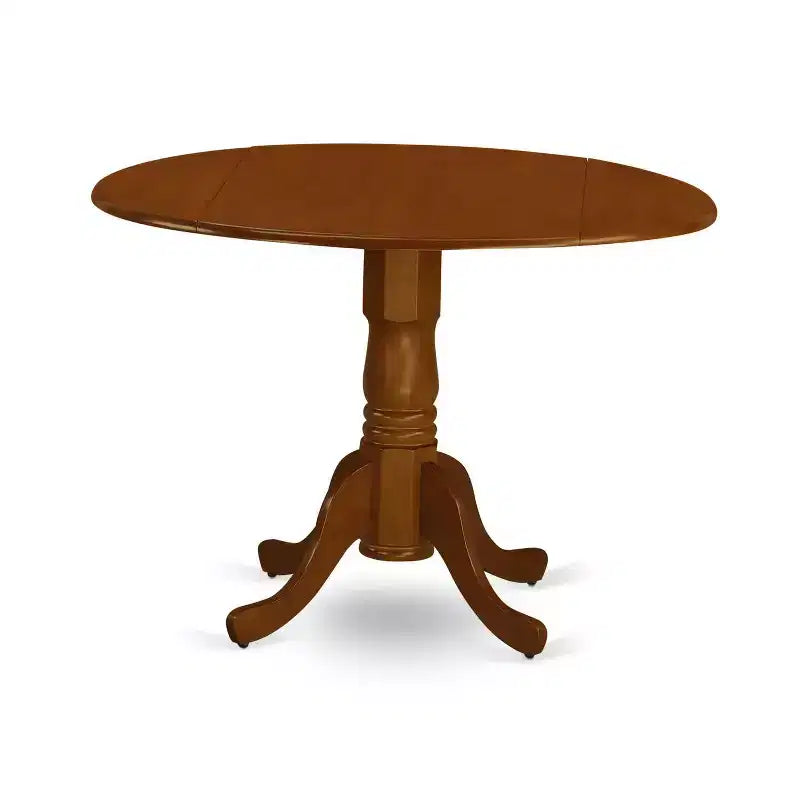 Ensemble de salle à manger rond 5 pièces avec table et chaises de style ancien - Table ronde de 42 pouces, design à lattes verticales