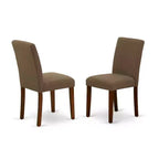 Ensemble table de salle à manger 3 pièces en acajou HomeStock avec plateau rectangulaire en bois massif