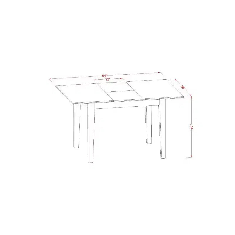 Ensemble table de salle à manger 3 pièces en acajou HomeStock avec plateau rectangulaire en bois massif