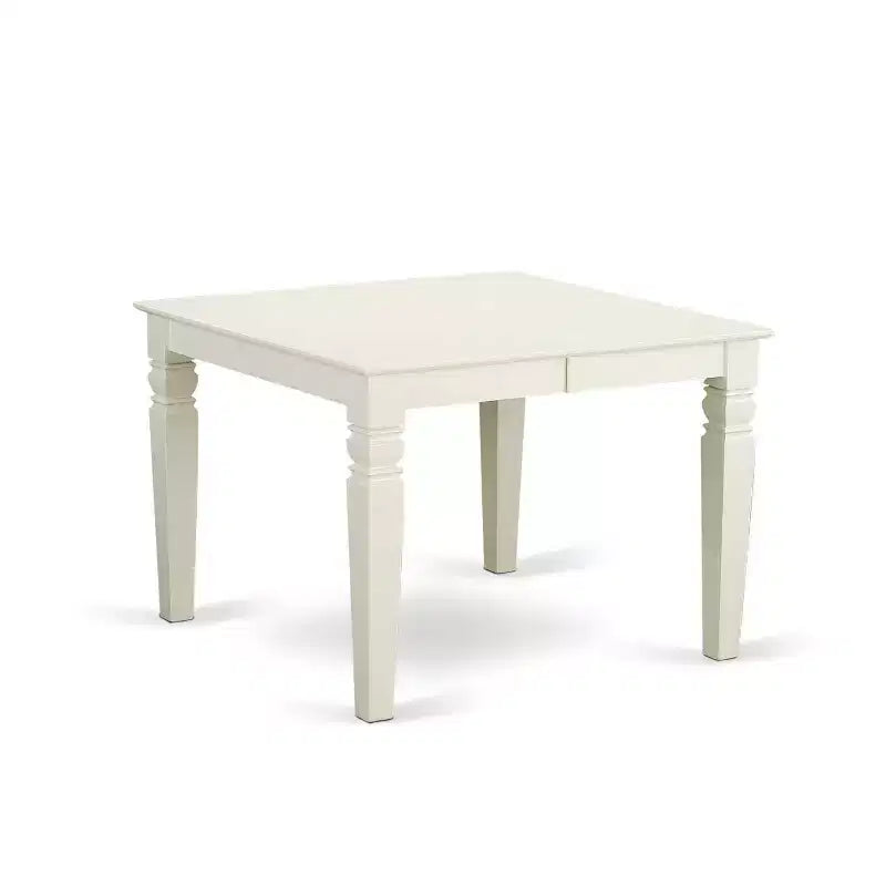 HomeStock Table de salle à manger rectangulaire 5 pièces en bois massif finition crème et cerise avec 4 chaises et rallonge papillon