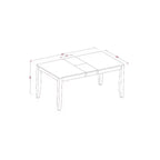 Ensemble de salle à manger Baroque Beauty - Table rectangulaire et 6 chaises - Finition cappuccino - Tissu lin - Marron