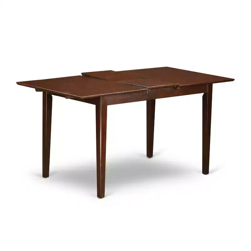 5 Piece Dining Table Set for 4, Rectangle Kitchen Table with Butterfly Leaf and 4 Chairs, Mahogany Finish, 32x60 Inch