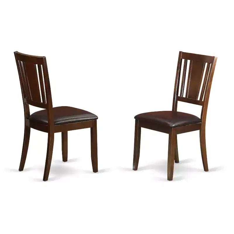 Ensemble de salle à manger 5 pièces pour 4 personnes, table de cuisine rectangulaire avec rallonge papillon et 4 chaises, finition acajou, 81 x 152 cm